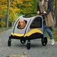thumbnail image 2 of BingoPaw Heavy Duty Dog Travel Stroller Pet Foldable Jogger Wagon with Back Front Door for Small Medium Large Dog, 2 of 11