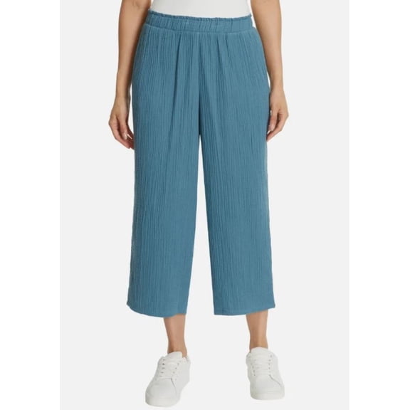 Jessica Simpson Women's Gauze Ankle Pants, Blue, Medium
