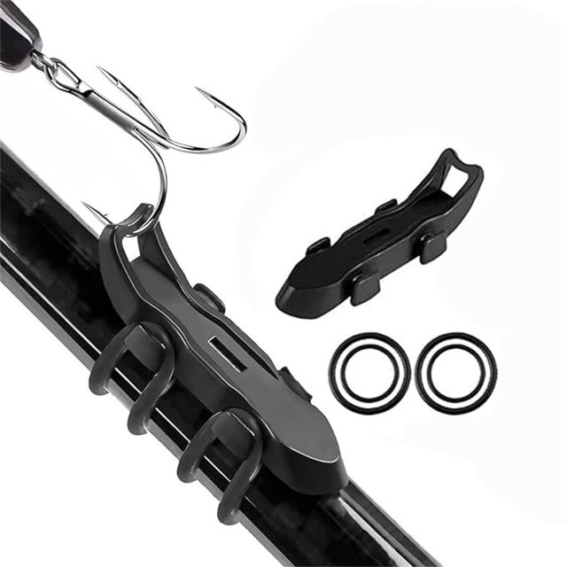 Soporte magnético para anzuelo de cebo para peces | Montaje automático de anzuelo magnético | Accesorio de anzuelo de pesca universal sin agujero | Anillos antideslizantes de goma | Paquete de 2