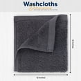 thumbnail image 5 of PEKUR Wash Cloths. Ultra Soft & Extra Absorbent, Wash Rags 100% Cotton 12x12" Multipurpose Kitchen, Hand, Salon, Bathroom, Spa, Gym, Face Towels 360 Pack, Grey, 5 of 8