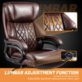 thumbnail image 3 of Qusaphy 800LBS Big and Tall Executive Office Chair, PU Leather Ergonomic Desk Chair with Adjustable Backrest and Thick Padded Cushion, Heavy Duty Chair for Home or Office Brown, 3 of 9