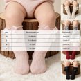 thumbnail image 5 of Toddler Baby Girl Ruffle Socks Frilly Turn-Cuff Crew Socks Solid Color with Cute Bow Soft Breathable Casual Dress Socks 0-12 Months 1T 2T 3T 4T 5T Kids, 5 of 9