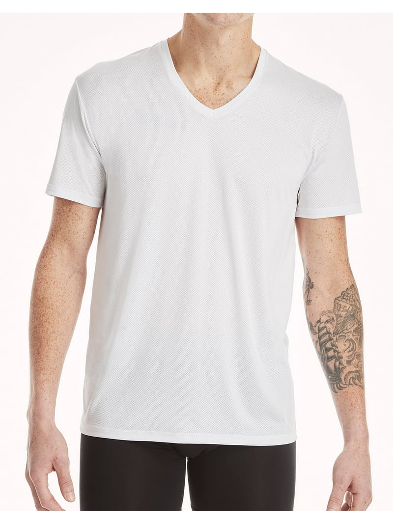 Hanes Ultimate Men's X-Temp Mesh V-Neck Undershirt 4-Pack, Tagless