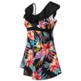 thumbnail image 1 of Wantdo Women's Plus Size Swim Suits V Neck Floral Printed Swimdress A-line Swim Dress with Skirt Azalea Floral 26/28 Plus, 1 of 7