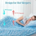 thumbnail image 4 of Cooling Blanket for Hot Sleepers – Thin Summer Cooling Blanket Throw Size, Q-Max >0.5 Lightweight Cooling Throw Blanket for Bed, Couch, or Sofa – Snowflake Cool Blankets, (Blue, 50" x 70"), 4 of 5