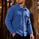 thumbnail image 1 of Ceisia Warm Fleece Mens Loose Fit Solid Color Button Down Shirt Jacket Gifts, 1 of 5