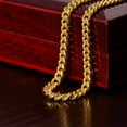 thumbnail image 4 of Graduation Gift for Him, Son Graduation Necklace, Gift from Mom, Dad, Hight School, College Graduation, Cuban Link Chain - Stainless Steel/ Yellow Plated - Message Card & Gift Box, 4 of 5