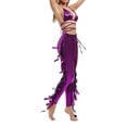 thumbnail image 2 of Women's Long Pants Outfits, Solid Color Halter Bandage Bra Tops + Tassel Decor Pants Shining Set, 2 of 4