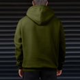 thumbnail image 3 of Wutalume Men's Sweat Jacket with Hood Leisure Hooded Jacket Zip Hoodie, Casual Sweatshirt Jacket for Winter, Plain Design with Pockets, Ideal for Men's Daily and Outdoor Use,Army Green L, 3 of 7
