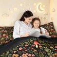 thumbnail image 5 of Homewish Watercolor Botanical Mushroom 7-Piece King Bedding,Boho Fungus Plant King Bed in a Bag,Black Reversible, 5 of 8