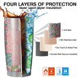 thumbnail image 7 of 20 Oz Pioneer Flower Coffee Tumbler Double Wall Insulated Stainless Steel Water Bottle | Metal Reusable Thermoses Flask with Cup Cap | Leak & Sweat Proof with Anti-Dust Lid, 7 of 7