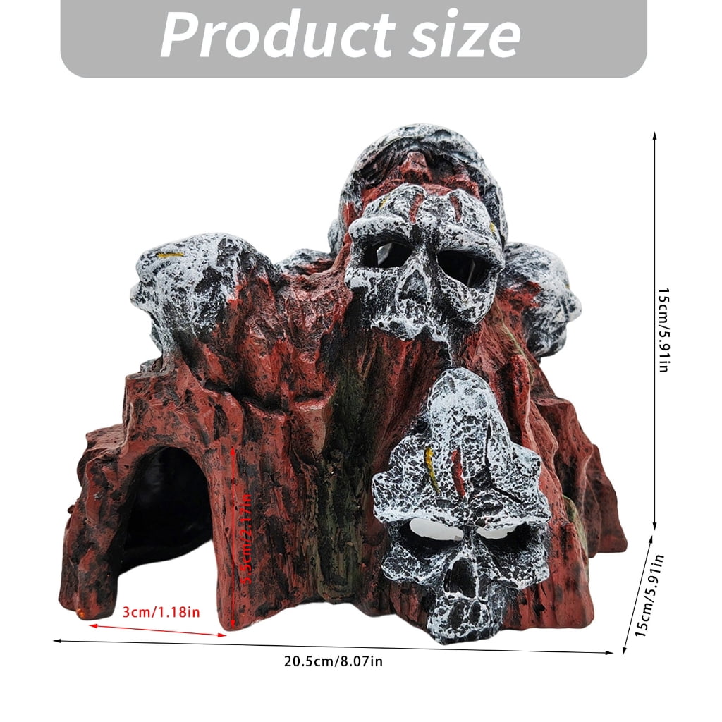 Creative Gothicism Skull Cave Fish Tanks Accessory Aquariums Aesthetic