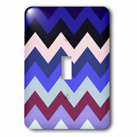 3dRose Print of Multi Color Chevron Stripes, Single Toggle Switch