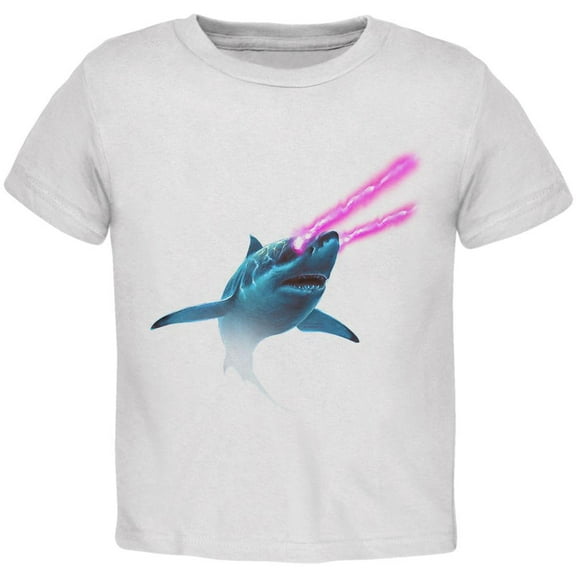 Galaxy Shark Great White Laser Beams Toddler T Shirt White 4T