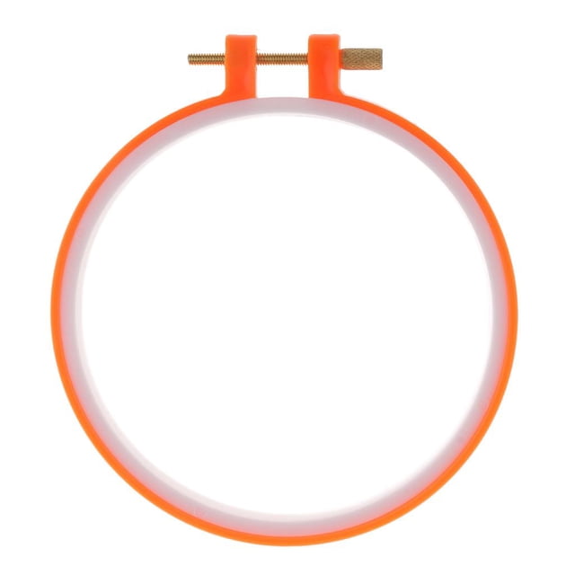 veasfak Plastic Cross Stitch Machine Embroidery Hoop Sewing Tool Orange 12.5cm