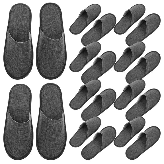Toyandona Lightweight Spa Slippers Grey Cotton Linen for Hotel Use 20Pcs