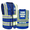Blue, variant on High Visibility Reflective Safety Vest with Pockets, Custom Logo Available, Unisex for Night Construction Work