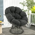 thumbnail image 1 of Gymax Chaise Papasan en Osier PE Pivotante à 360° pour Salon avec Coussin Épais et Amovible, 1 of 10