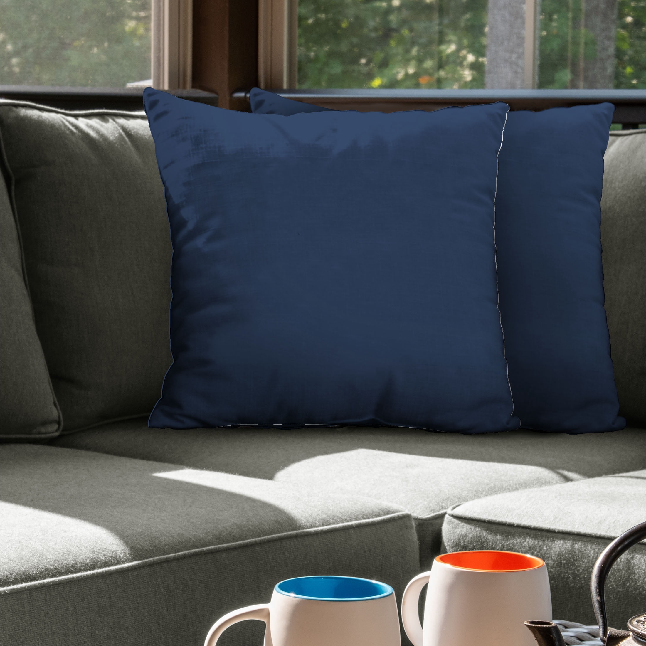 Mainstays 16" x 16" Solid Decorative Outdoor Throw Pillow, Indigo
