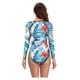 thumbnail image 4 of Traje de baño de una pieza sexy para mujer, traje de baño de manga larga con cremallera y estampado de aguas termales para surf y buceo para mujer, 4 of 6