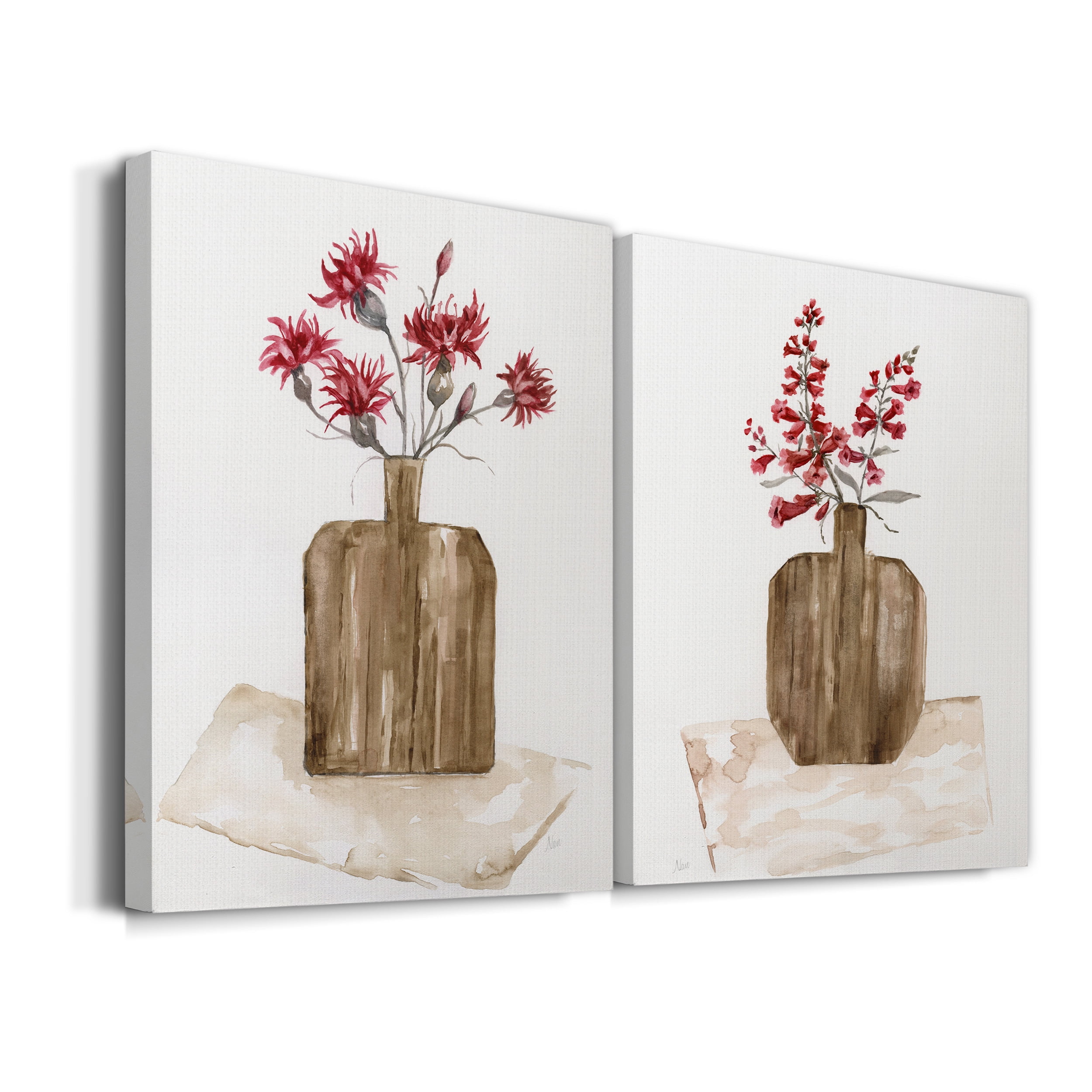 Simply Country I Premium Gallery Wrapped Canvas - Ready to Hang - Set of 2 - 12 x 18 Each
