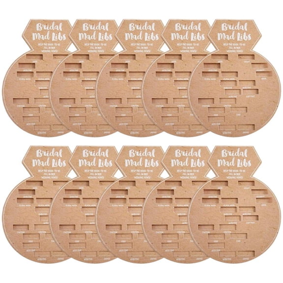 10pcs Bridal Shower Games Kraft Paper Ring Shaped Mad Libs Cards Bachelorette Party Engagement Wedding Shower Supplies
