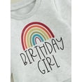 thumbnail image 6 of Bagilaanoe Toddler Baby Girl Birthday Sweatshirt Long Sleeve Rainbow Print Pullover 6M 12M 18M 24M 3T 4T 5T Kids Fall Loose Tee Tops, 6 of 8