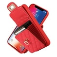 thumbnail image 3 of Nalacover Crossbody Wallet Case for iPhone XS Max, [6 Card Slots] Leather Purse Phone Case Luxury Buckle Closure Card Holder Shoulder Strap Handbag Case Women For iPhone XS Max, Red, 3 of 11