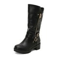 thumbnail image 4 of Mostsola Knee High Boots Women Low Heel Motorcycle Boots Lug Sole Platform Combat Boots, 4 of 9