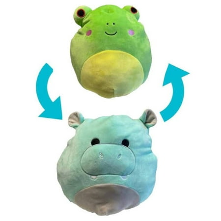 Squishmallows Official Kellytoys Plush 12 Inch Wendy the Frog / Hank the Hippo Flip-A-Mallow Ultimate Soft Animal Stuffed Toy