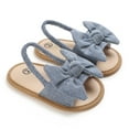 thumbnail image 2 of YMNXA Children Baby Girls Sandals Solid Color Bow Design Soft Sole Non Open Toe Comfortable Fashion Beach Shoes For Casual Daily Wear,Blue,9-12 Months, 2 of 7