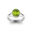 thumbnail image 3 of Natural Certifed 925 Sterling Silver Green Peridot Gemstone Ring Woman And Men, 3 of 3
