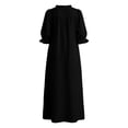 thumbnail image 6 of YuXingFu Plus Size Summer Dresses Mid-Length Collared Plus Size Womens Dress Short Sleeve A Line Casual Summer Black XXL, 6 of 8