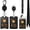 Black-6pcs, variant on 3 Pack Bundle - 2 Pack Retractable Keychain Heavy Duty Carabiner Badge Reel with Cool Hard Plastic Badge Holder, 1 Pack Breakaway Lanyard with Clear Vertical ID Holder - Gray