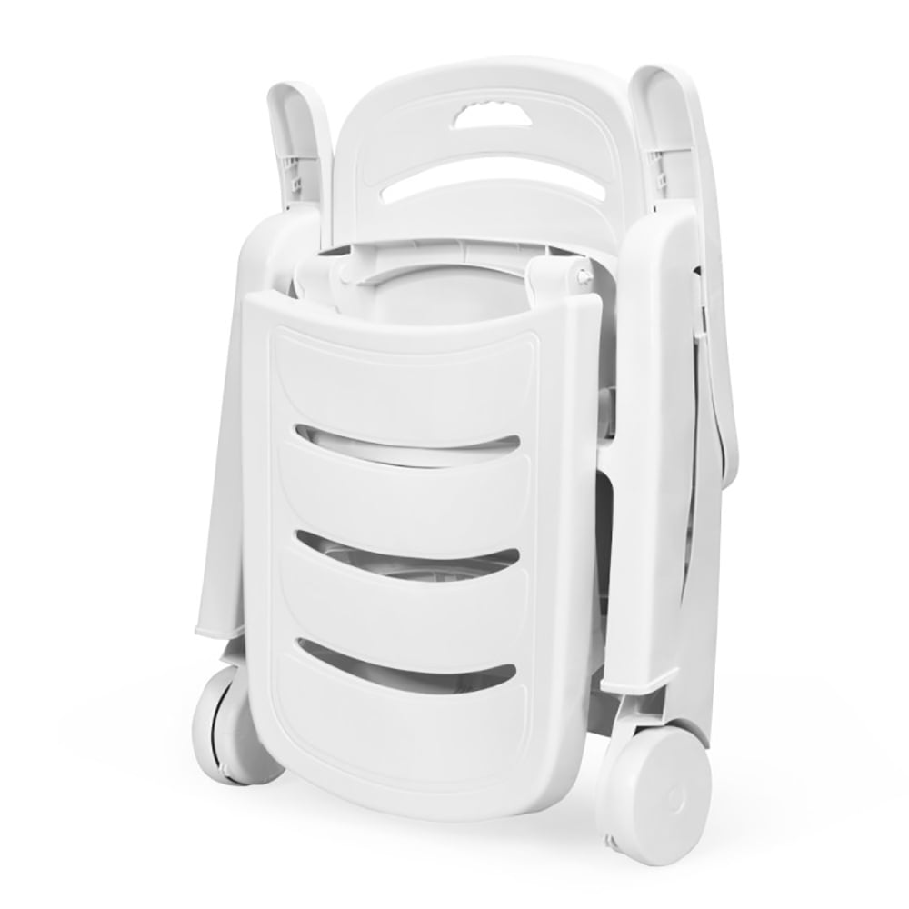 Aimee Lii 5 Position Adjustable Folding Lounger Chaise Chair on Wheels, Patio Loungers, White Aimee Lii 5 Position Adjustable Folding Lounger Chaise Chair on Wheels, Patio Loungers, White
