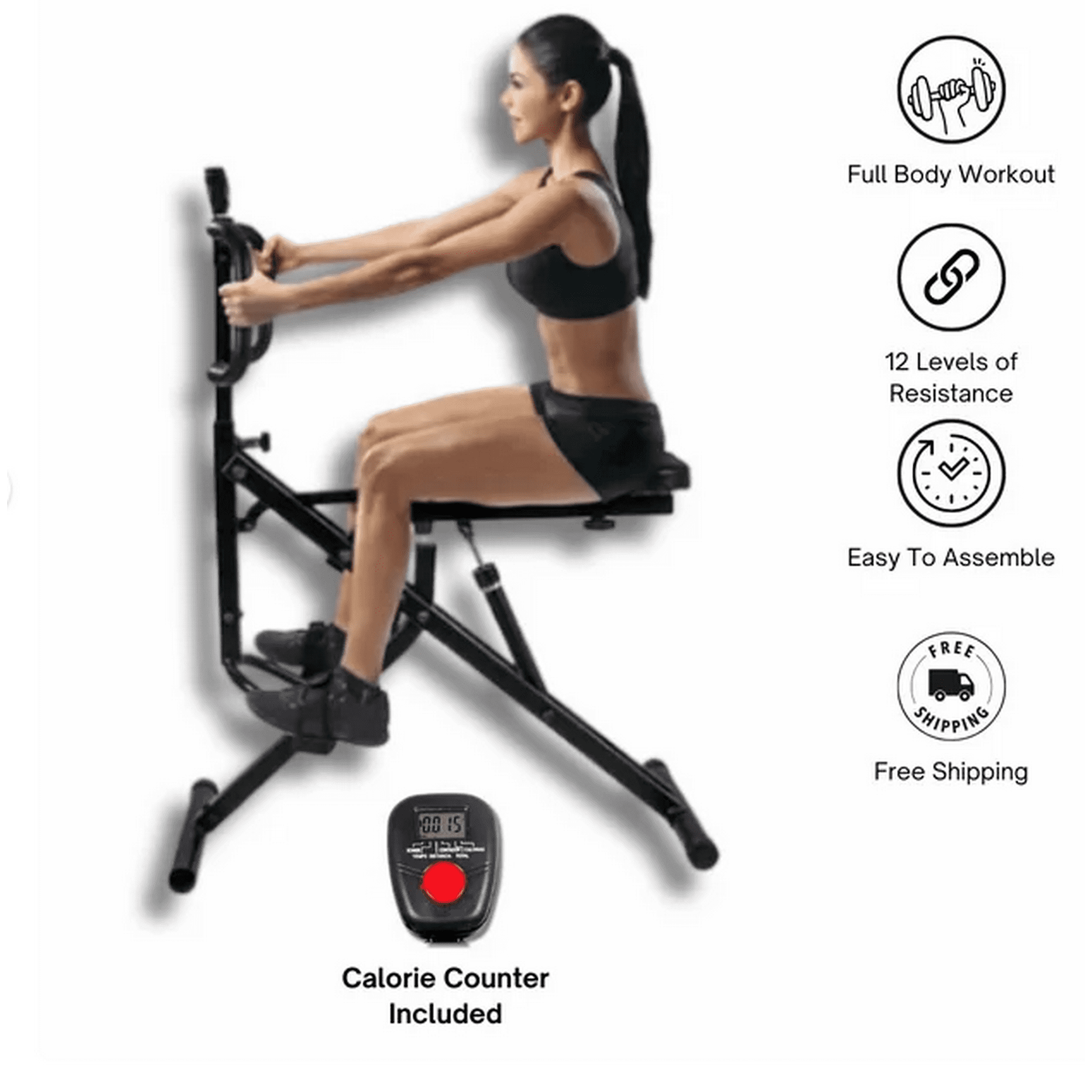 X Factor Total Crunch Ab Trainer Squat Machine Rider Machine for Legs and Glutes Shaping Squat Assist Trainer Fitness Hyperextension Home Gym Exercise Machine Waist Core Toner for Abdominal Workout Wa...
