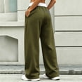 thumbnail image 6 of Dagugfen Sweatpants for Women Drawstring Straight Leg Elastic Waist Loose Fitted Breathable Casual Pants with Pockets(S,Army Green), 6 of 7