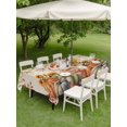 thumbnail image 3 of Outdoor Tablecloth with Umbrella Hole and Zipper, Green Orange Blue Pumpkin Rectangle Table Cloth 60x84 Inch Waterproof Tablecloth, Thanksgiving Fall Leaves Weeping Picnic Table Cover for Patio, 3 of 7