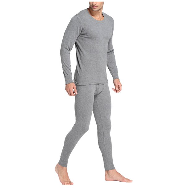 Conjuntos de ropa interior térmica para hombre, sólidos, finos, cuello redondo, mangas largas, ropa interior y pantalones abrigados, trajes para hombre, camisetas y pantalones de algodón.