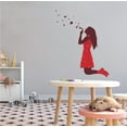 thumbnail image 2 of GIRLY - Kids Girls Nursery Bedroom Girl Blowing Bubbles Decoration Mural Art Design Vinyl Wall Decal - Home Living Room Colorful Art Floral Dress Wall Decal Sticker 32" x 40", 2 of 3