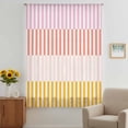 thumbnail image 3 of Colorful Stripe Sheer Curtains 96 Inches Long, Modern Pink Red Yellow Vertical Striped Light Filering Curtains, Privacy Drapes Simi Floor to Veiling Curtain for Living Room Bedroom Window Treatment, 3 of 9