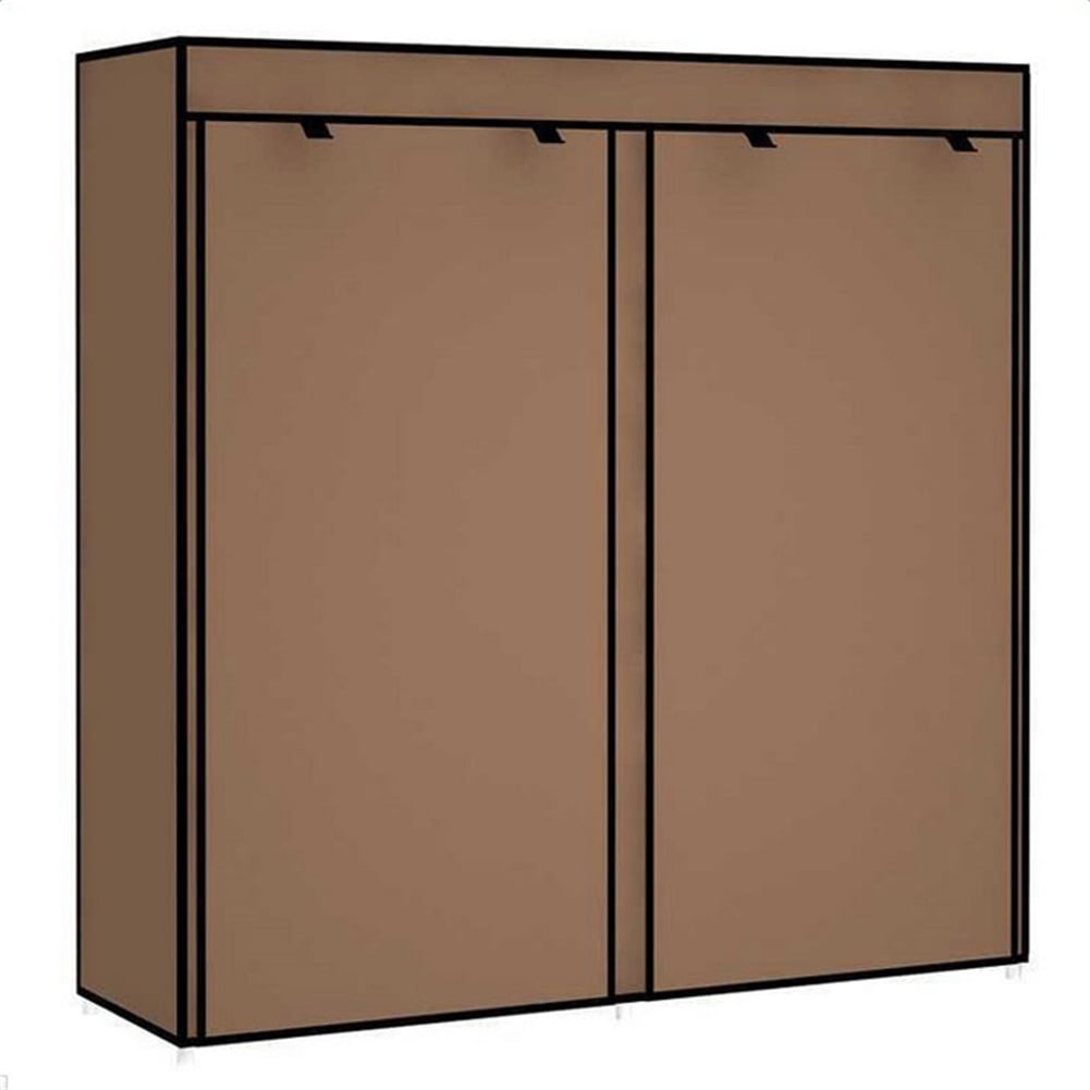 Kepooman Double Rows Non-woven Fabrics & Steel Shoe Rack Organizer, Coffee Kepooman Double Rows Non-woven Fabrics & Steel Shoe Rack Organizer, Coffee
