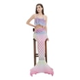 thumbnail image 2 of Women Swimsuits Ruffled Top 3 Piece Mermaid Performance with Fish Tail Design Pink Womens Bathing Suits S, 2 of 4