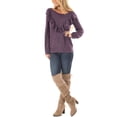 thumbnail image 6 of Gomelly Ladies T-shirt Crew Neck Sweatshirt Casual Pullover Women Loose Fit Work Tops Long Sleeve Purple M, 6 of 7