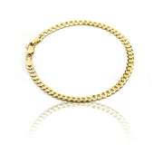 10k Fine gold Curb Cuban Chain Bracelet and Anklet, 0.16 Inch (4mm)