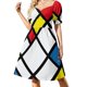 thumbnail image 1 of Mondrian minimalista De Stijl arte moderno diseño abstracto vestido De manga corta vestido De mujer vestidos para mujer 2025 vestidos De verano, 1 of 6