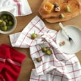thumbnail image 2 of Martha Stewart Modern Waffle Kitchen Towel Set 6-Pack, Red, 16"x28", 2 of 12