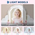 thumbnail image 4 of Qinaqin Kids Vanity Mesa con Mirror y Lights de Profundidad Madera Makeup Escritorio Stool Blanco, 4 of 6