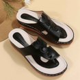 thumbnail image 6 of Slippers for Women,Slippers With Toe Post Design For Everyday Comfort Casual Style Ideal Perfectly Paired With Relaxed Attire,Womens Slippers,Black,6, 6 of 9