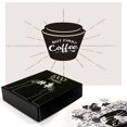 thumbnail image 2 of Ambesonne But First Coffee Jigsaw Puzzle Durable Cardboard, Retro Mug Design, 1000 pcs, Dark Brown Cinnamon, 2 of 5
